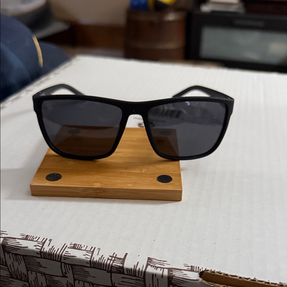Tilden Classic Black Square Sunglasses - Smoke Lenses